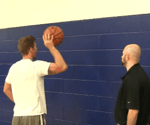 wall basketball dribbling drill