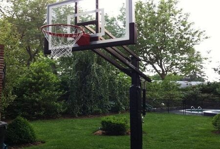 in ground adjustable basketball hoop 